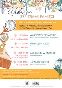 plakat z informacją nt. zajęć wakacyjnych