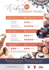 Plakat - wakacje z Izbami Pamięci 2024