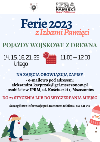 Ferie 2023 z Izbami Pamięci – POJAZDY WOJSKOWE Z DREWNA